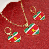 Ghana Flag Pendant Necklace Earrings Jewelry Ghanaian Maps Patriotic Gift