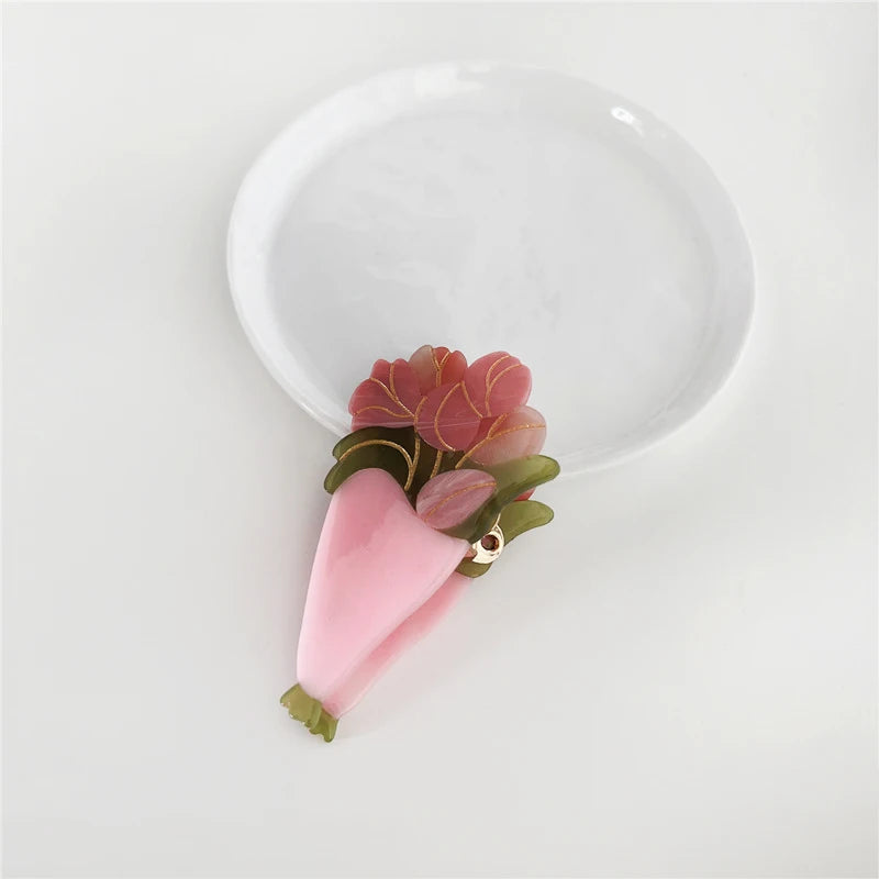 Funny Flower Daisy Acetate Hair Clip for Women