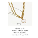 Chunky Cuban Chain Heart Pendant Necklace for Women