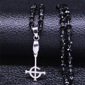 Ghost BC Nameless Stainless Steel Crystal Bead Ghoul Band Necklace