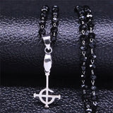 Ghost BC Nameless Stainless Steel Crystal Bead Ghoul Band Necklace