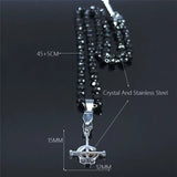 Ghost BC Nameless Stainless Steel Crystal Bead Ghoul Band Necklace