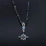 Ghost BC Nameless Stainless Steel Crystal Bead Ghoul Band Necklace