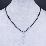 Ghost BC Nameless Stainless Steel Crystal Bead Ghoul Band Necklace