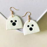 Ghost Earrings Women Kitten Eyes Moon Clay Gothic Punk Jewelry