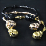 Golden Ghost Skeleton Bangle Man Biker Bracelet