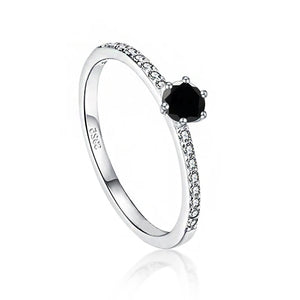 Multicolor Zirconia Engagement Ring 925 Sterling Silver Wedding Rings