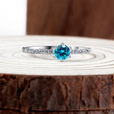 Multicolor Zirconia Engagement Ring 925 Sterling Silver Wedding Rings