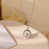 925 Silver 8-pointed Star Necklace Geometric Pendant Chain Jewelry