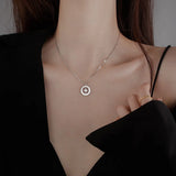 925 Silver 8-pointed Star Necklace Geometric Pendant Chain Jewelry