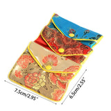 Chinese Brocade Embroidered Coin Organizers for Women