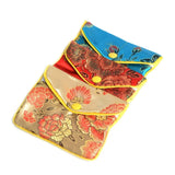 Chinese Brocade Embroidered Coin Organizers for Women