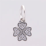 925 Silver Clear CZ Lucky Clover Pendant