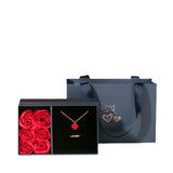 Rose Valentines Wedding Earrings Necklace Storage Case