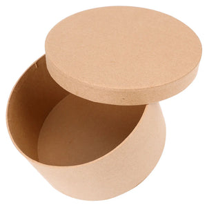 Round Jewelry Storage Box with Lid - Chocolate Flowers Design