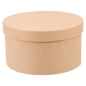 Round Jewelry Storage Box with Lid - Chocolate Flowers Design