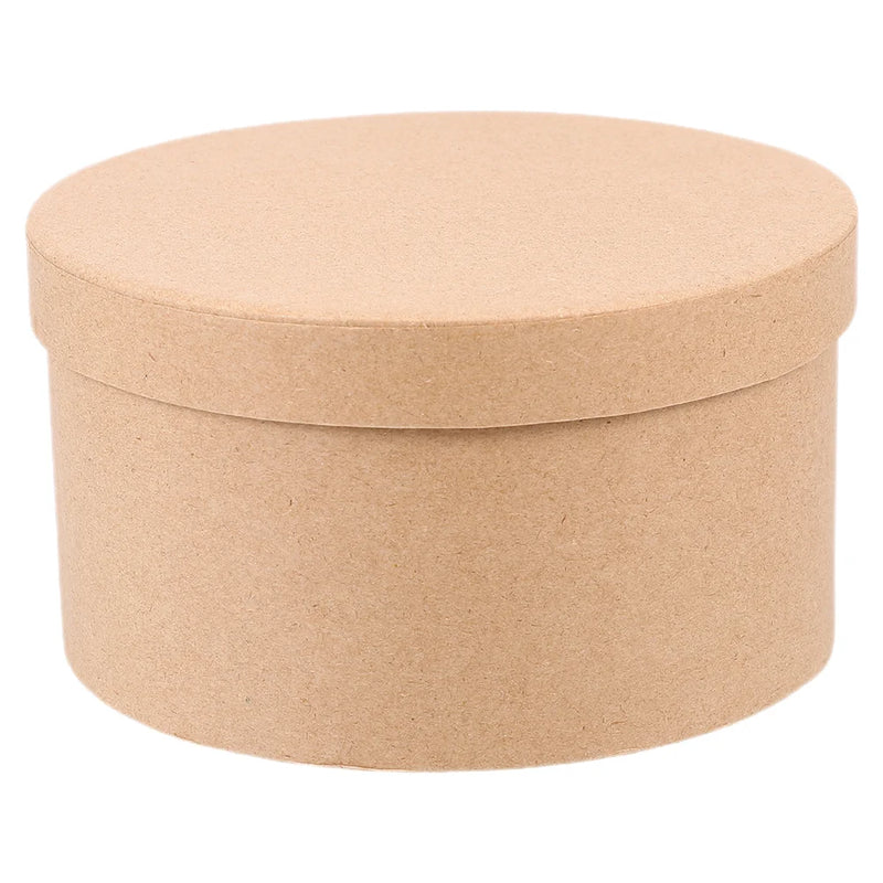 Round Jewelry Storage Box with Lid - Chocolate Flowers Design