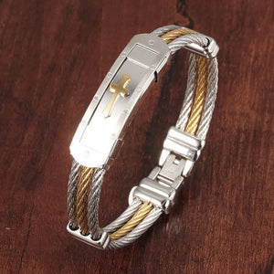 Punk Bangle Stainless Steel Bracelet for Men