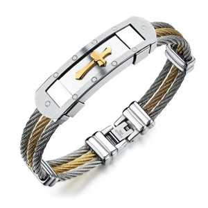 Punk Bangle Stainless Steel Bracelet for Men