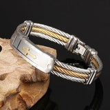 Punk Bangle Stainless Steel Bracelet for Men