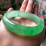 Gift Certificate Natural Burma Jade 5mm-62mm Light Green Bracelet