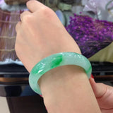 Emerald A-Class 54mm-62mm Ice Green Bi-Color Bracelet
