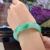 Emerald A-Class 54mm-62mm Ice Green Bi-Color Bracelet