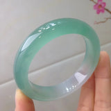 Natural Myanmar Jade A-Class 54mm-62mm Ice Light Green Bracelet