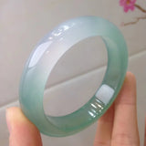 Natural Myanmar Jade A-Class 54mm-62mm Ice Light Green Bracelet