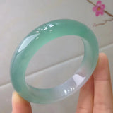 Natural Myanmar Jade A-Class 54mm-62mm Ice Light Green Bracelet