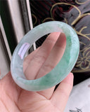 Natural Myanmar Jade A-Class Carved 54mm-62mm Light Flower Bracelet