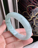 Natural Myanmar Jade A-Class Carved 54mm-62mm Light Flower Bracelet