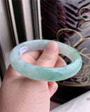Natural Myanmar Jade A-Class Carved 54mm-62mm Light Flower Bracelet