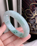 Natural Myanmar Jade A-Class Carved 54mm-62mm Light Flower Bracelet