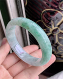 Natural Myanmar Jade A-Class Carved 54mm-62mm Light Flower Bracelet