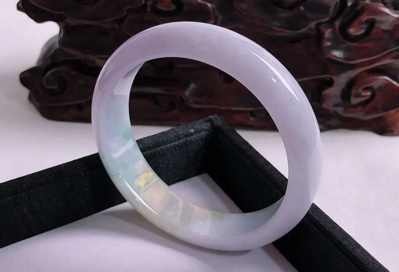 Jade A-Class Carved 54mm-62mm Light Purple Bracelet Gift