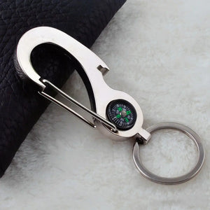 Creative Tool Compass Multi-function Car Keychain Opener Keyfob Key Rings