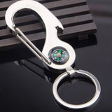 Creative Tool Compass Multi-function Car Keychain Opener Keyfob Key Rings