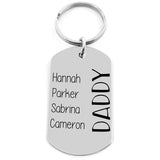 Personalized Dad Keychain with Family Names Dog Tag