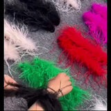Ostrich Feather Slap Bracelet Cuff Sleeves Hair Accessory