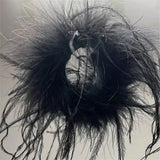 Ostrich Feather Slap Bracelet Cuff Sleeves Hair Accessory