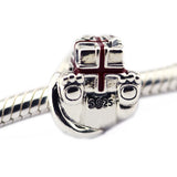 Red Christmas Kitten Charm Beads 925 Sterling Silver Jewelry