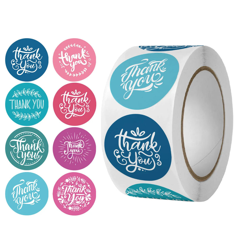 500pcs Purple Thank You Shopping Small Shop Local Sticker Round Labels