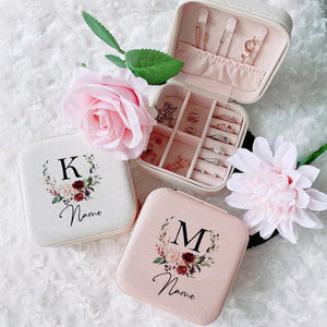Personalised Jewelry Box Travel Case with Name - Wedding Bridesmaid Gift