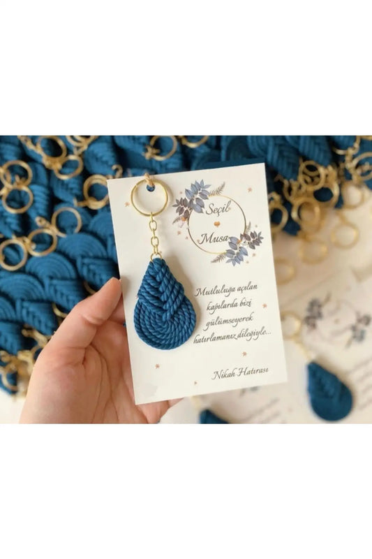 Macrame Keychain Wedding Engagement Promise Circumcision Baby Shower 10 pcs