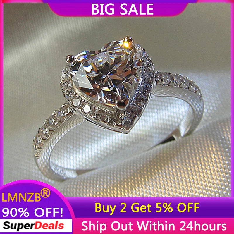 Heart Shape Zirconia Wedding Band Ring