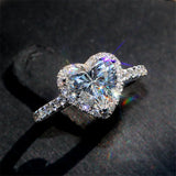 Heart Shape Zirconia Wedding Band Ring