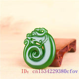 Green Jade Dragon Pendant Charm Natural Amulet Jewelry Jadeite Chinese Necklace