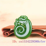 Green Jade Dragon Pendant Charm Natural Amulet Jewelry Jadeite Chinese Necklace