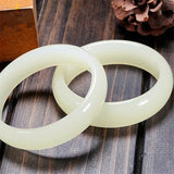 Jade Bangle Natural Jade Bracelet Hand-carved Bangle Charm Jewellery